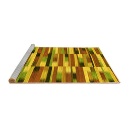 Sideview of Machine Washable Abstract Yellow Modern Rug, wshabs1936yw