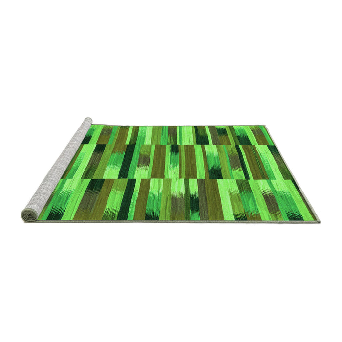Sideview of Machine Washable Abstract Green Modern Area Rugs, wshabs1936grn