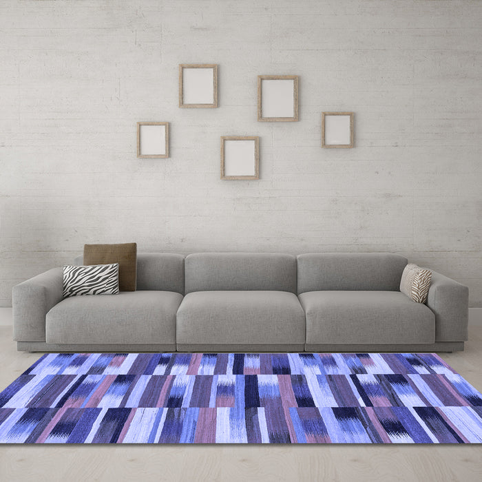Machine Washable Abstract Blue Modern Rug in a Living Room, wshabs1936blu