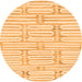 Round Machine Washable Solid Orange Modern Area Rugs, wshabs1937org