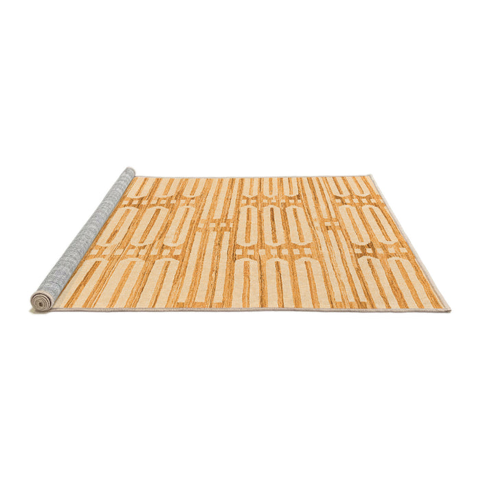 Sideview of Machine Washable Solid Orange Modern Area Rugs, wshabs1937org