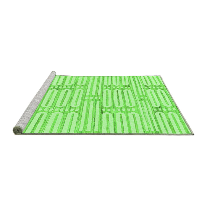 Sideview of Machine Washable Solid Green Modern Area Rugs, wshabs1937grn
