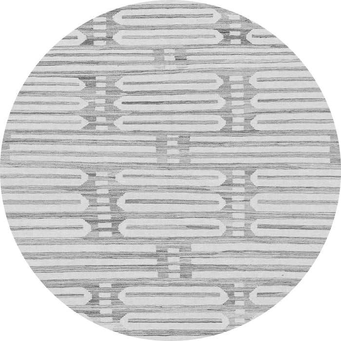 Round Solid Gray Modern Rug, abs1937gry