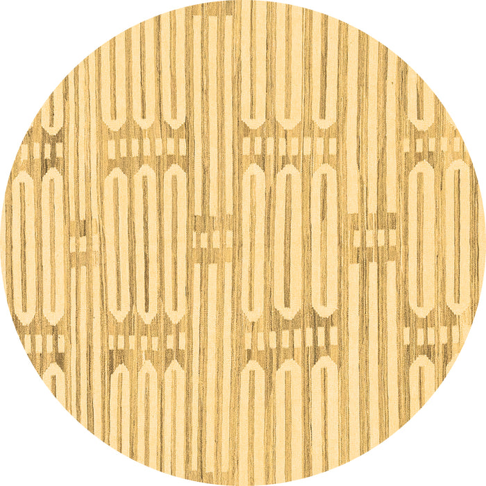 Round Machine Washable Solid Brown Modern Rug, wshabs1937brn