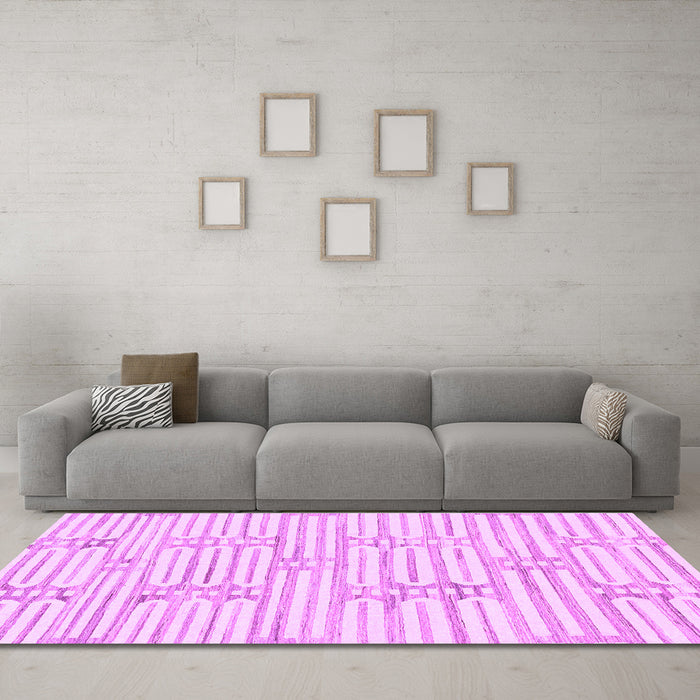 Machine Washable Solid Purple Modern Area Rugs in a Living Room, wshabs1937pur