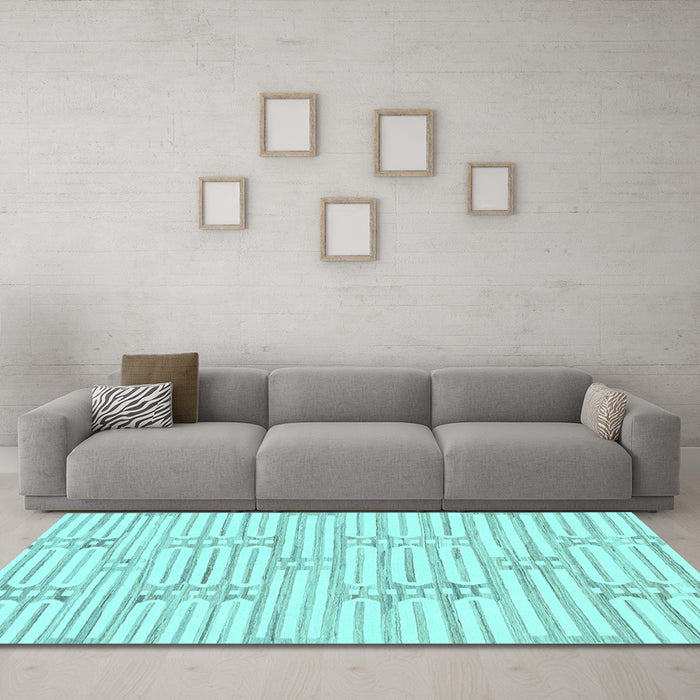 Machine Washable Solid Light Blue Modern Rug in a Living Room, wshabs1937lblu