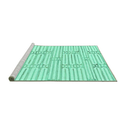 Sideview of Machine Washable Solid Turquoise Modern Area Rugs, wshabs1937turq