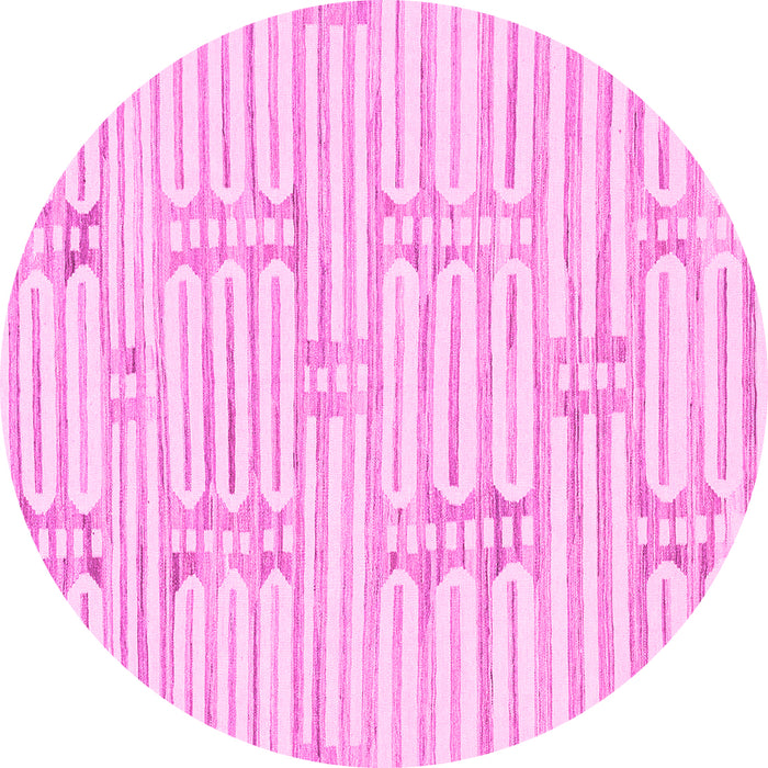 Round Solid Pink Modern Rug, abs1937pnk