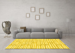 Machine Washable Solid Yellow Modern Rug in a Living Room, wshabs1937yw