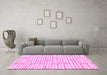 Machine Washable Solid Pink Modern Rug in a Living Room, wshabs1937pnk