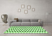 Machine Washable Solid Green Modern Area Rugs in a Living Room,, wshabs1938grn