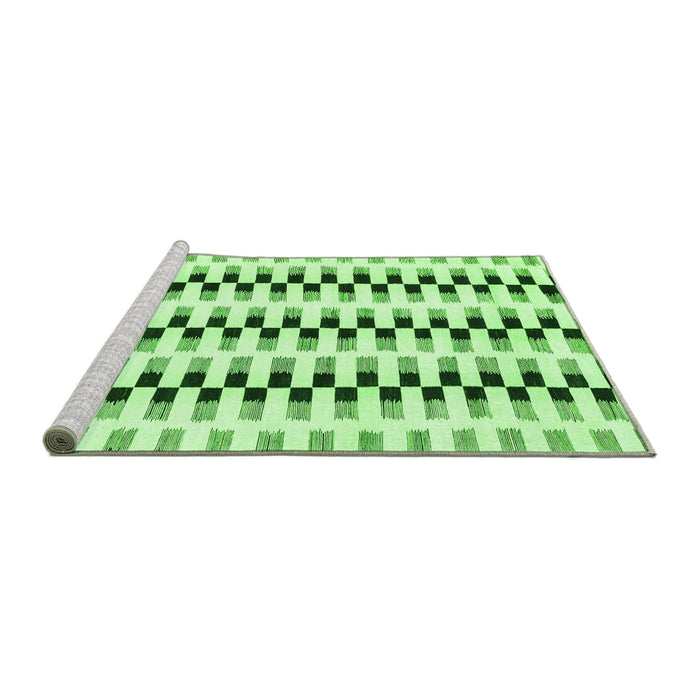 Sideview of Machine Washable Solid Green Modern Area Rugs, wshabs1938grn