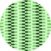 Round Machine Washable Solid Green Modern Area Rugs, wshabs1938grn