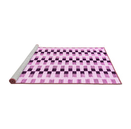 Sideview of Machine Washable Solid Pink Modern Rug, wshabs1938pnk
