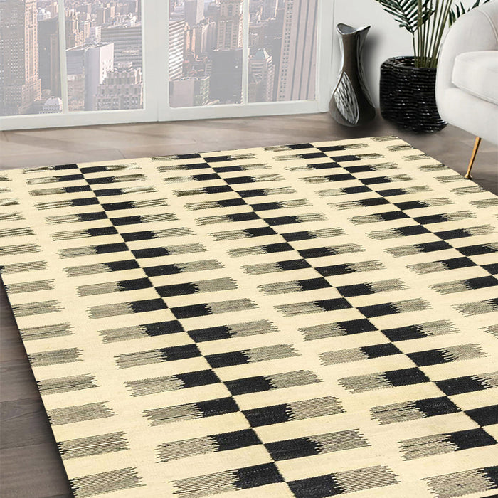 Abstract Dark Green Solid Rug in Family Room, abs1938