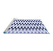 Sideview of Machine Washable Solid Blue Modern Rug, wshabs1938blu