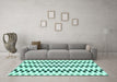 Machine Washable Solid Turquoise Modern Area Rugs in a Living Room,, wshabs1938turq