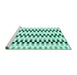 Sideview of Machine Washable Solid Turquoise Modern Area Rugs, wshabs1938turq