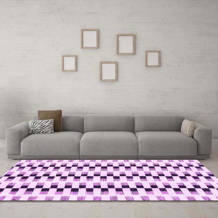 Machine Washable Solid Purple Modern Area Rugs in a Living Room, wshabs1938pur