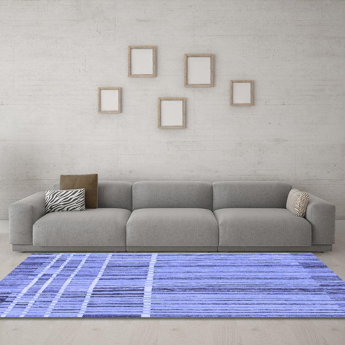 Machine Washable Abstract Blue Modern Rug in a Living Room, wshabs1939blu