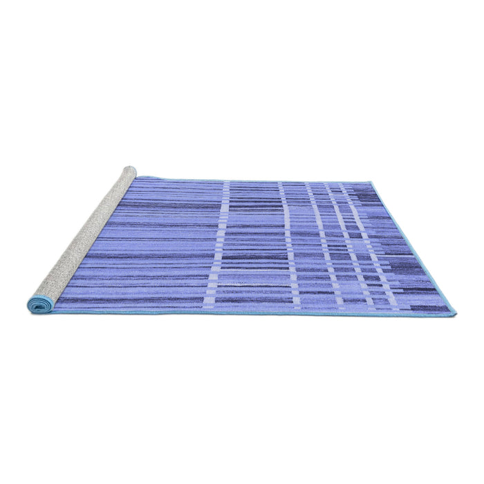 Sideview of Machine Washable Abstract Blue Modern Rug, wshabs1939blu