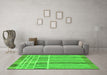 Machine Washable Abstract Green Modern Area Rugs in a Living Room,, wshabs1939grn