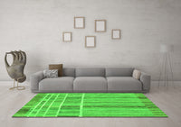 Machine Washable Abstract Green Modern Rug, wshabs1939grn