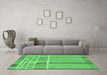 Machine Washable Abstract Emerald Green Modern Area Rugs in a Living Room,, wshabs1939emgrn