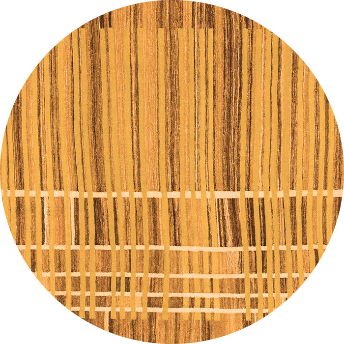 Round Abstract Orange Modern Rug, abs1939org