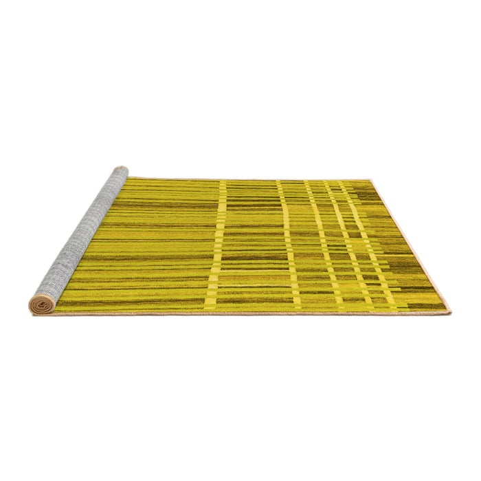 Sideview of Machine Washable Abstract Yellow Modern Rug, wshabs1939yw