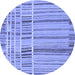 Round Machine Washable Abstract Blue Modern Rug, wshabs1939blu