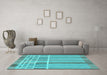 Machine Washable Abstract Light Blue Modern Rug in a Living Room, wshabs1939lblu