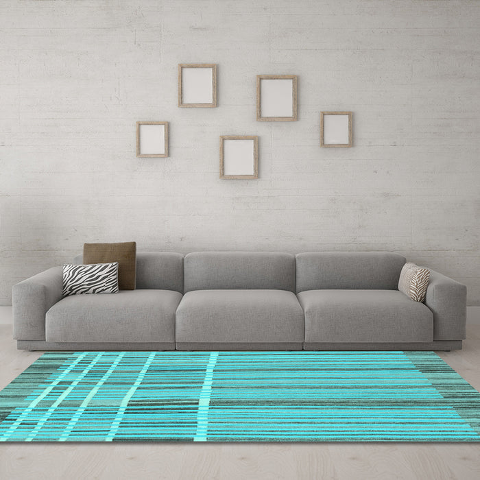 Machine Washable Abstract Light Blue Modern Rug in a Living Room, wshabs1939lblu