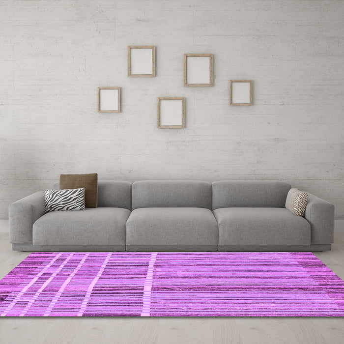 Machine Washable Abstract Purple Modern Area Rugs in a Living Room, wshabs1939pur