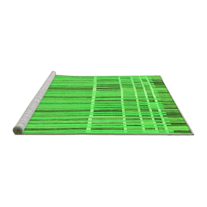 Sideview of Machine Washable Abstract Green Modern Area Rugs, wshabs1939grn