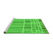 Sideview of Machine Washable Abstract Green Modern Area Rugs, wshabs1939grn