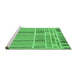 Sideview of Machine Washable Abstract Emerald Green Modern Area Rugs, wshabs1939emgrn