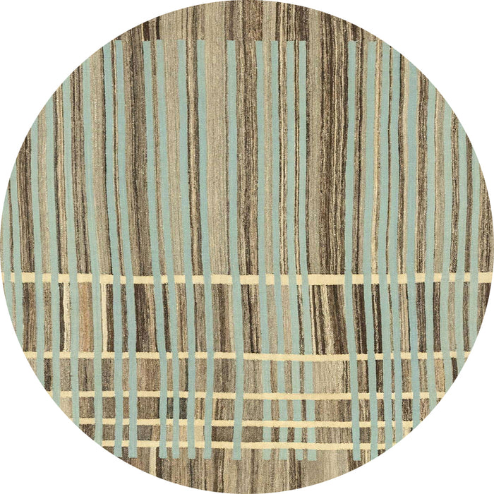 Round Machine Washable Abstract Brown Rug, wshabs1939