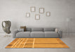 Machine Washable Abstract Orange Modern Area Rugs in a Living Room, wshabs1939org