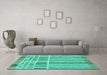 Machine Washable Abstract Turquoise Modern Area Rugs in a Living Room,, wshabs1939turq