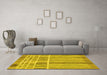 Machine Washable Abstract Yellow Modern Rug in a Living Room, wshabs1939yw