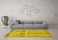 Machine Washable Abstract Yellow Modern Rug, wshabs1939yw