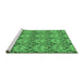 Sideview of Machine Washable Abstract Emerald Green Modern Area Rugs, wshabs193emgrn