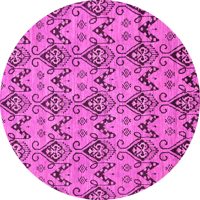 Round Abstract Pink Modern Rug, abs193pnk