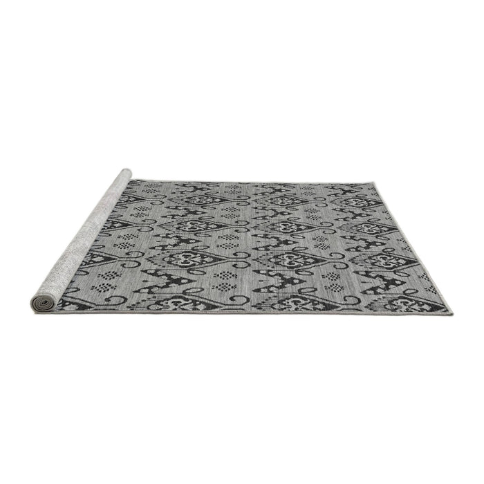 Sideview of Machine Washable Abstract Gray Modern Rug, wshabs193gry