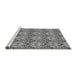 Sideview of Machine Washable Abstract Gray Modern Rug, wshabs193gry