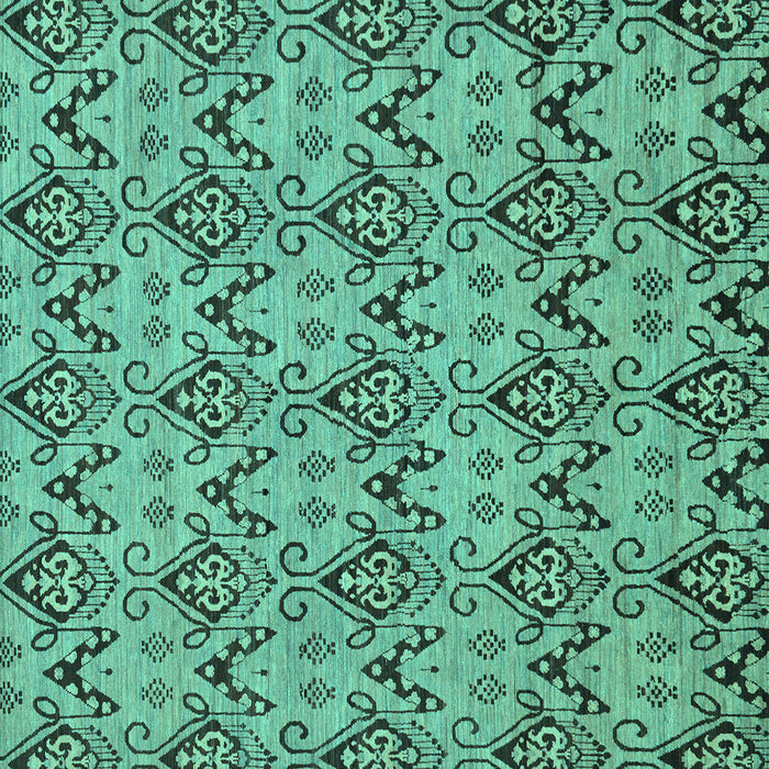 Square Abstract Turquoise Modern Rug, abs193turq