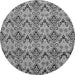 Round Machine Washable Abstract Gray Modern Rug, wshabs193gry