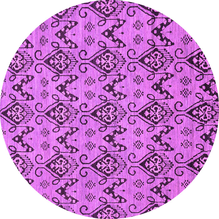 Round Abstract Purple Modern Rug, abs193pur