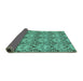 Sideview of Abstract Turquoise Modern Rug, abs193turq